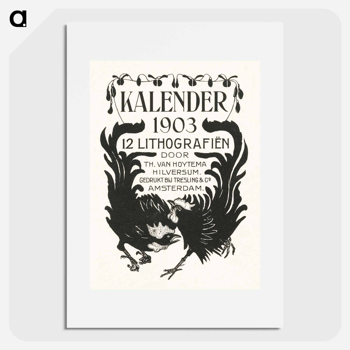 アートポスター-Aankondiging voor kalender 1903 - テオ ヴァン ホイテマ Poster.