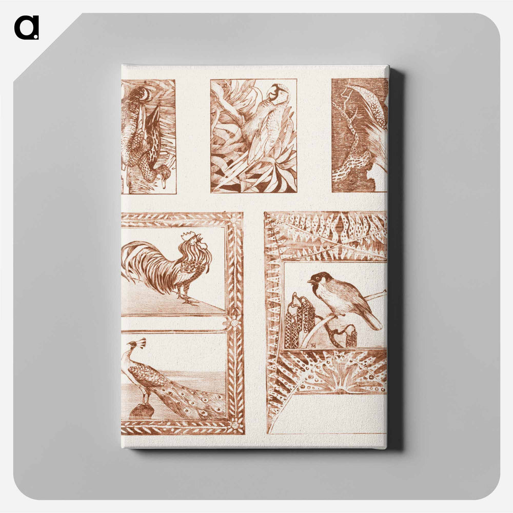 Proefblad for briefcases with flowers - Theo van Hoytema Canvas.