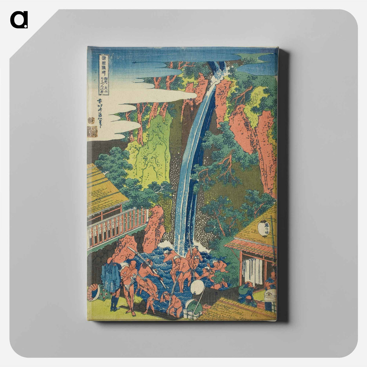 アートパネル-A Journey to the Waterfalls in All the Provinces: Pilgrims at Roben Waterfallince - 葛飾 北斎 Canvas.