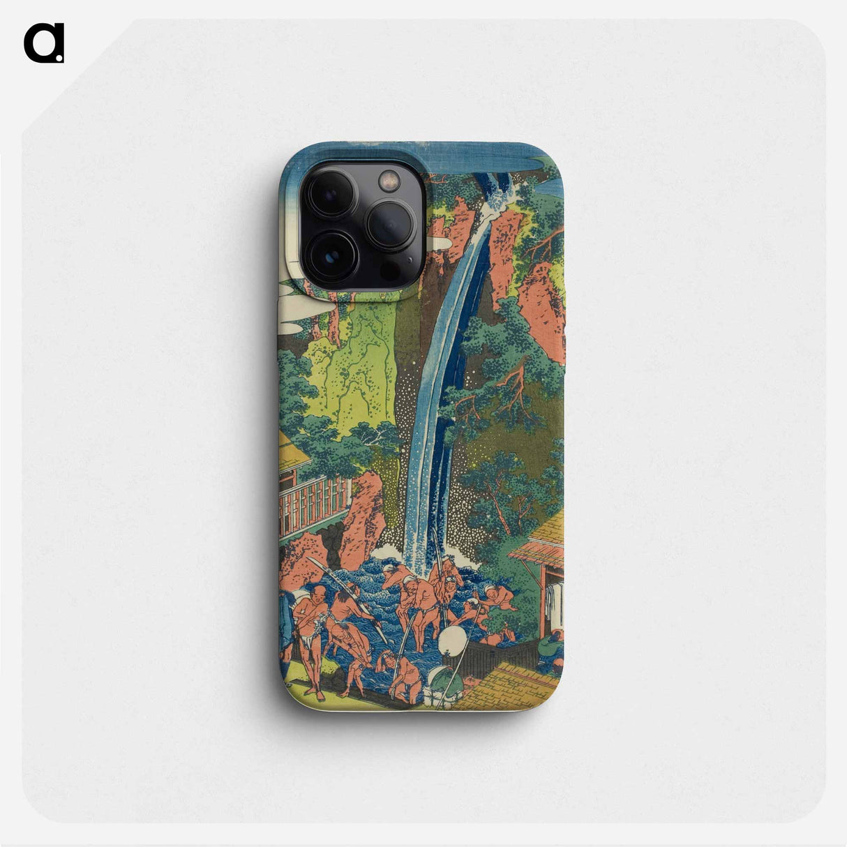 諸国滝廻り 相州大山ろうべんの滝 - 葛飾 北斎 Phone Case.