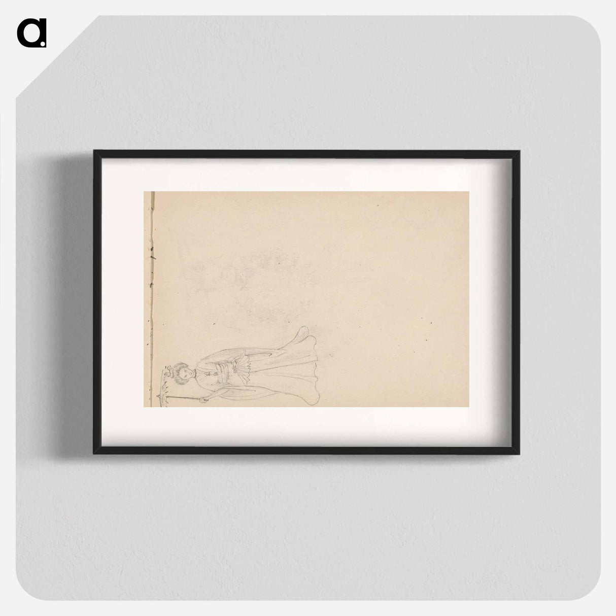 I stand in a long boat with a flying parasol - Julie de Graag Poster.