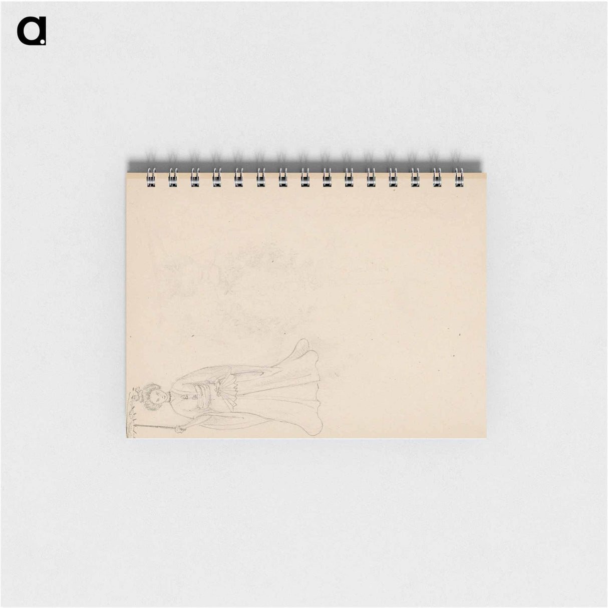 Vrouw in een lange jurk met een waaier en parasol - ユリー デ フラーハ Memo.