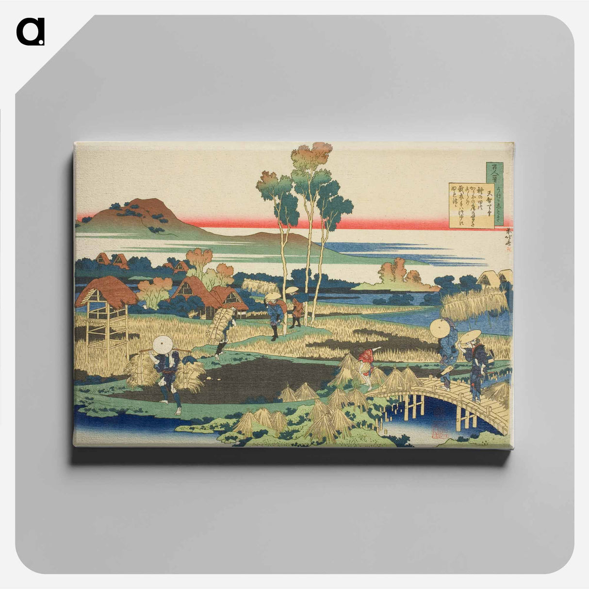 アートパネル-Hokusai's Poem - 葛飾 北斎 Canvas.