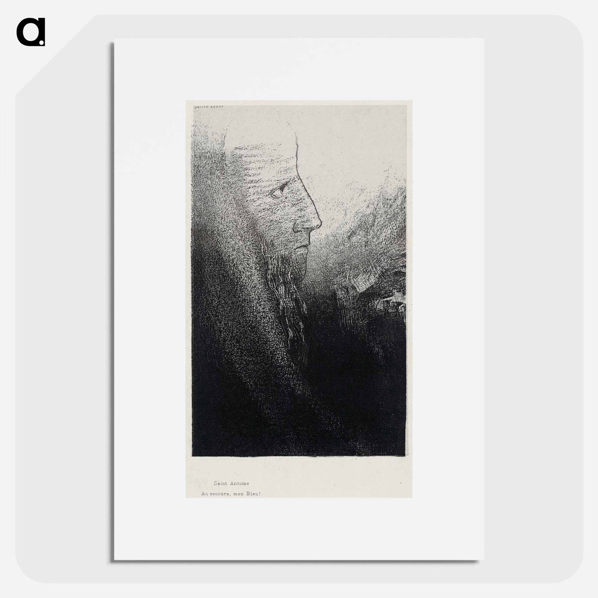 Saint Anthony: "Help Me, O My God!" - オディロン ルドン Poster.