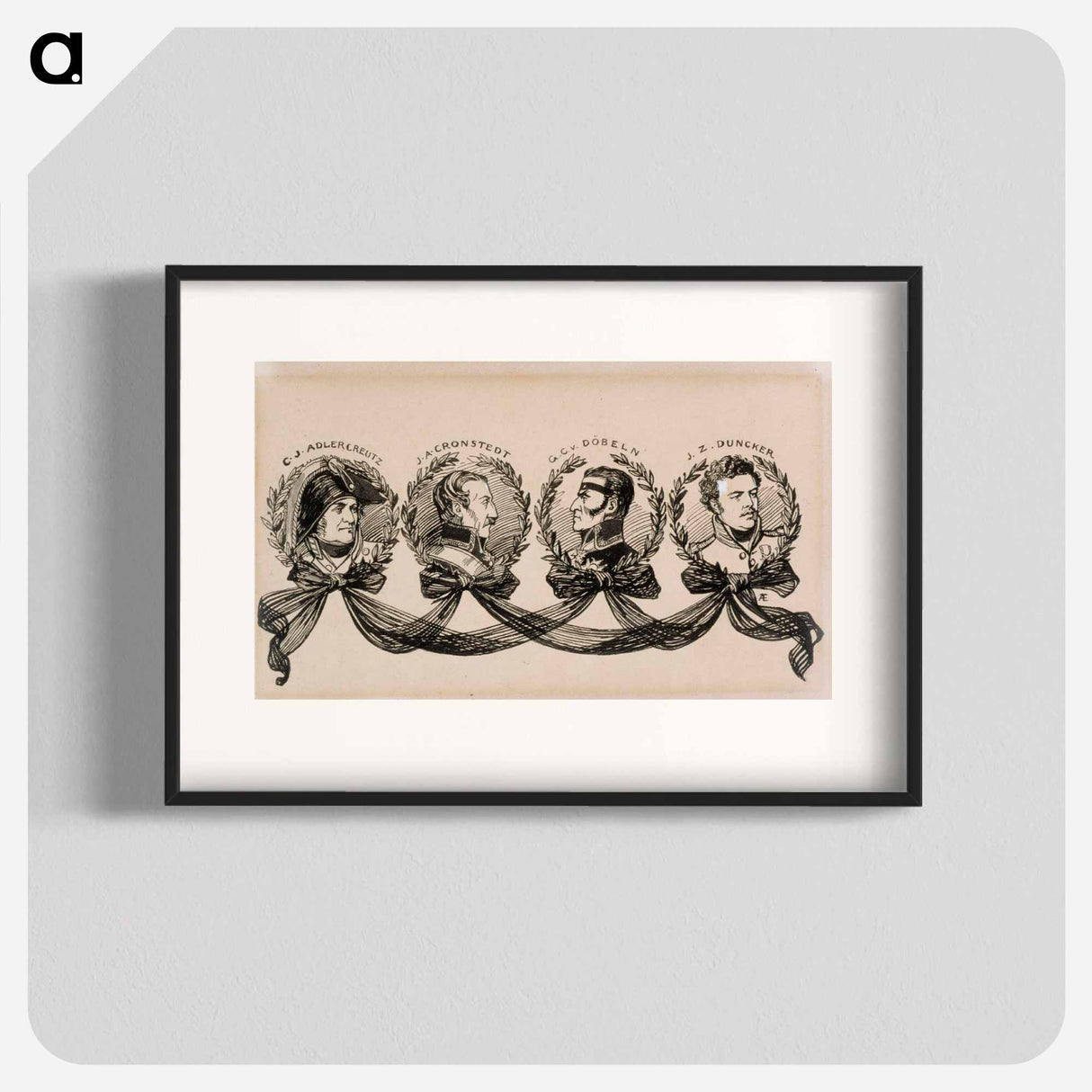 Vänrikin markkinamuisto -runon sivuvinjetti - アルバート エーデルフェルト Poster.