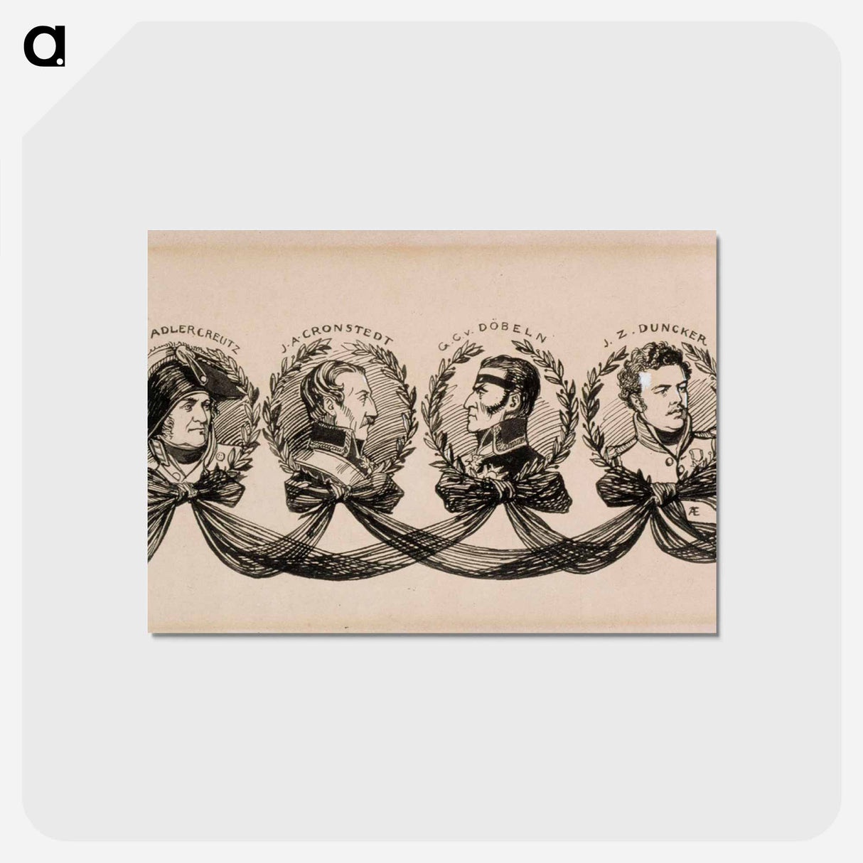 Vänrikin markkinamuisto -runon sivuvinjetti - アルバート エーデルフェルト Postcard.