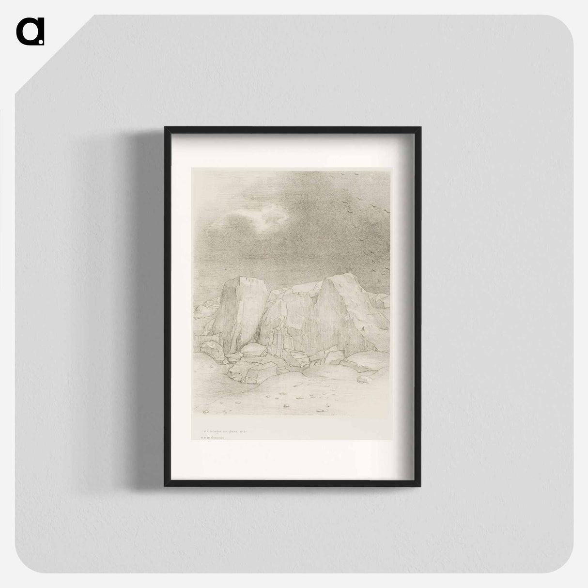 And He Discerns an Arid, Knoll-Covered Plain - オディロン ルドン Poster.