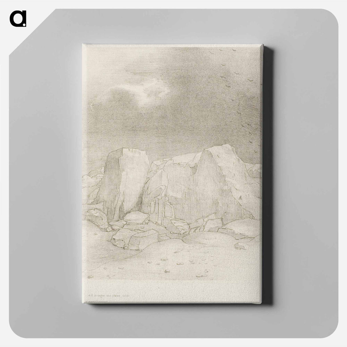 アートパネル-And He Discerns an Arid, Knoll-Covered Plain - オディロン ルドン Canvas.