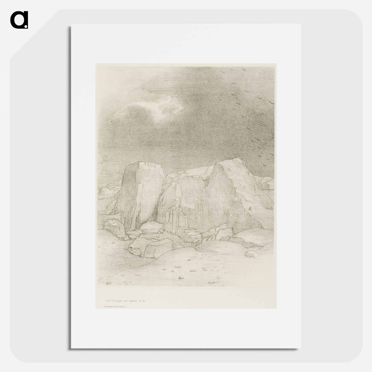 And He Discerns an Arid, Knoll-Covered Plain - オディロン ルドン Poster.