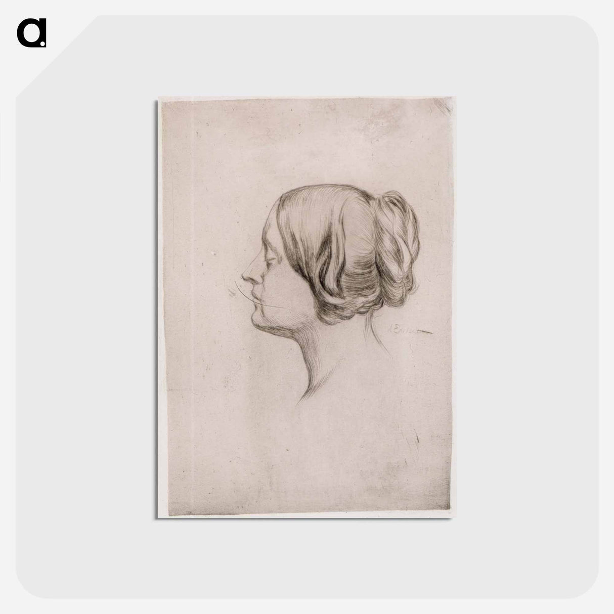 Head of a woman - アルバート エーデルフェルト Postcard.
