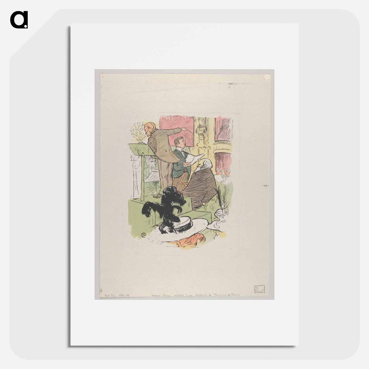 アートポスター-Ambroise Thomas assistant à une répétition de Françoise de Rimini - アンリ ド トゥールーズ ロートレック Poster.
