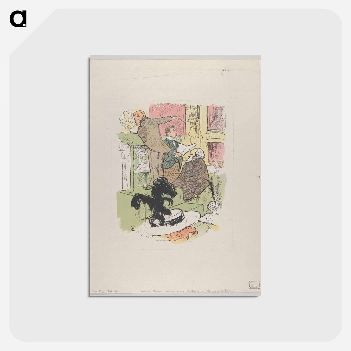 アートポストカード-Ambroise Thomas assistant à une répétition de Françoise de Rimini - アンリ ド トゥールーズ ロートレック Postcard.