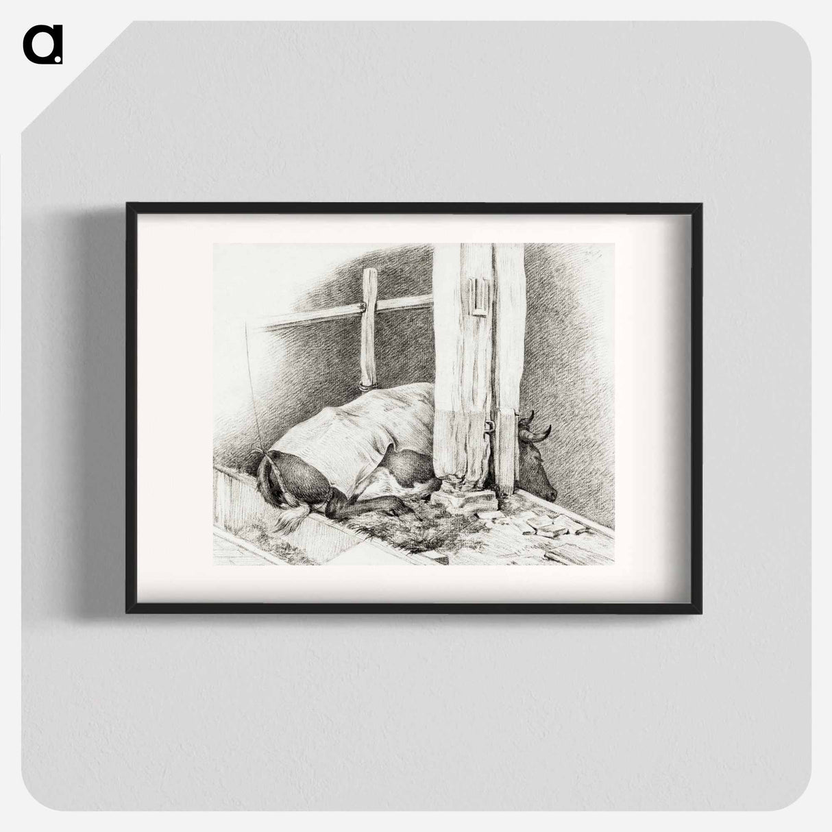 Lying cow - ジャン ベルナール Poster.