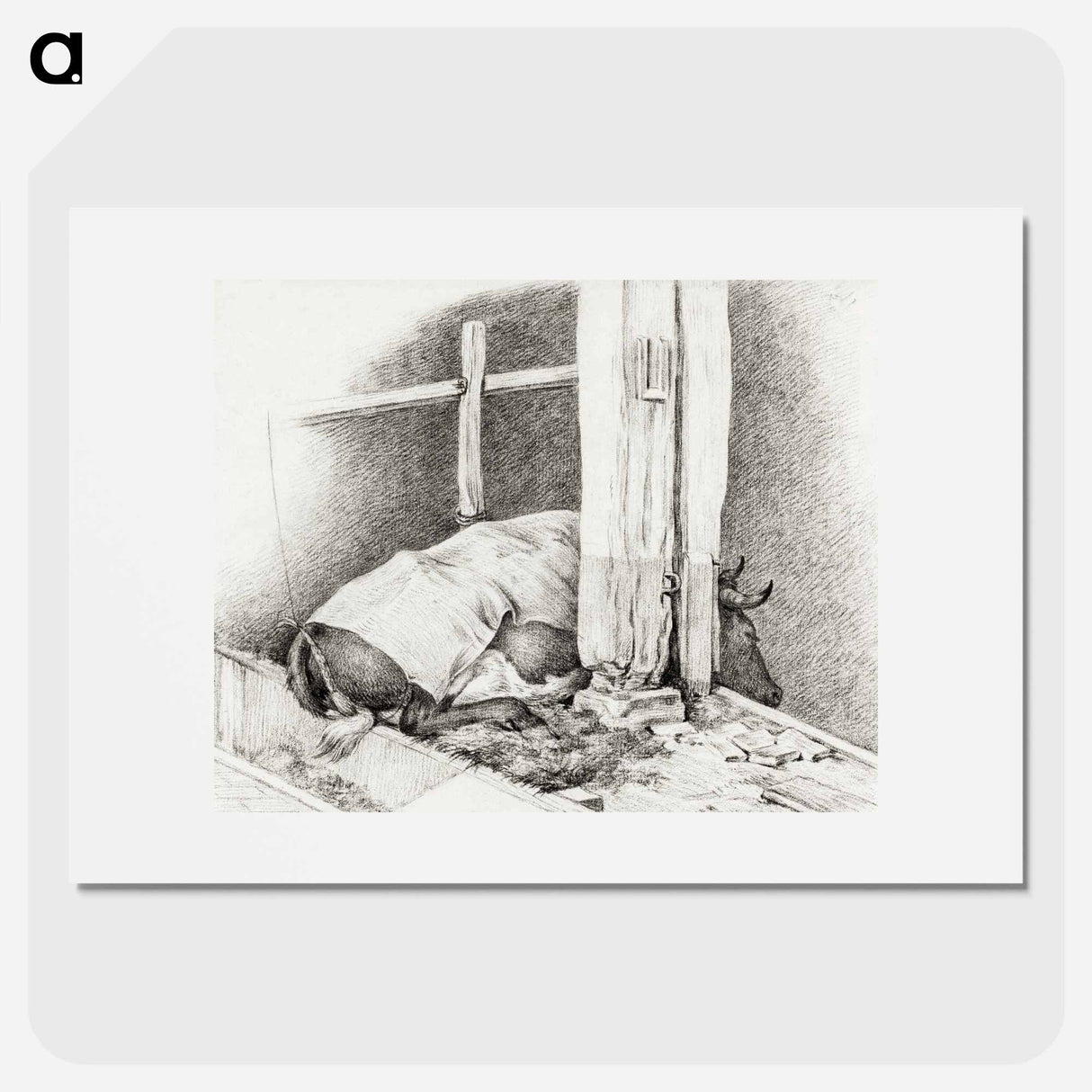 Lying cow - ジャン ベルナール Poster.