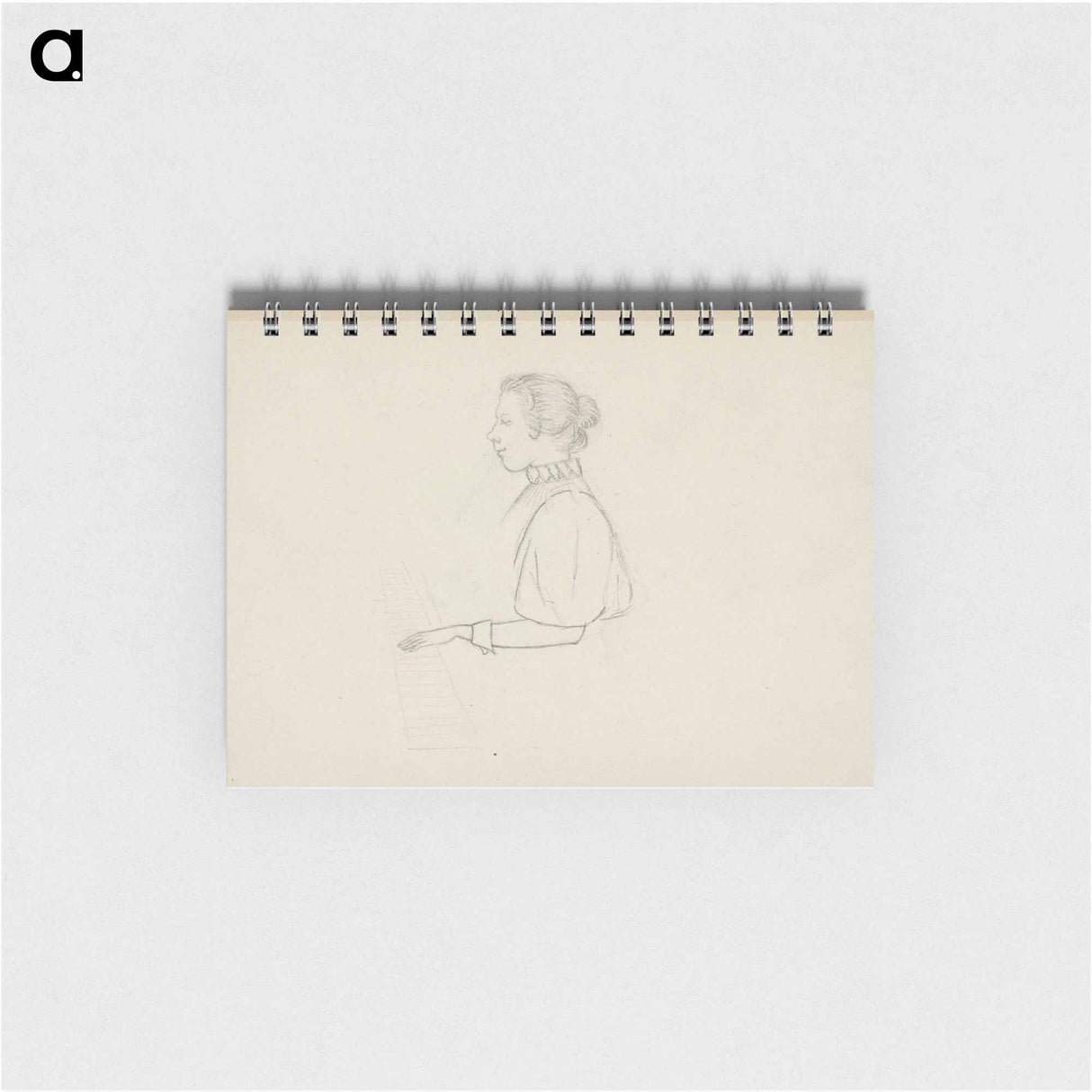 Vrouw die met de linkerhand piano speelt - ユリー デ フラーハ Memo.