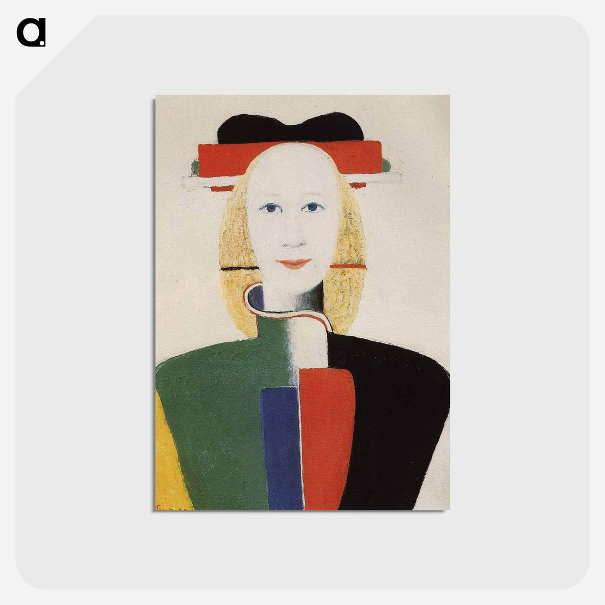 Girl with a Comb in her Hair - カジミール マレーヴィチ Postcard.