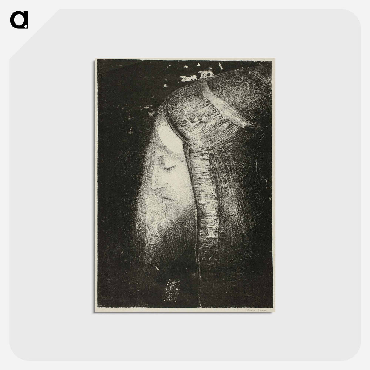 アートポストカード-Profile of Light - オディロン ルドン Postcard.