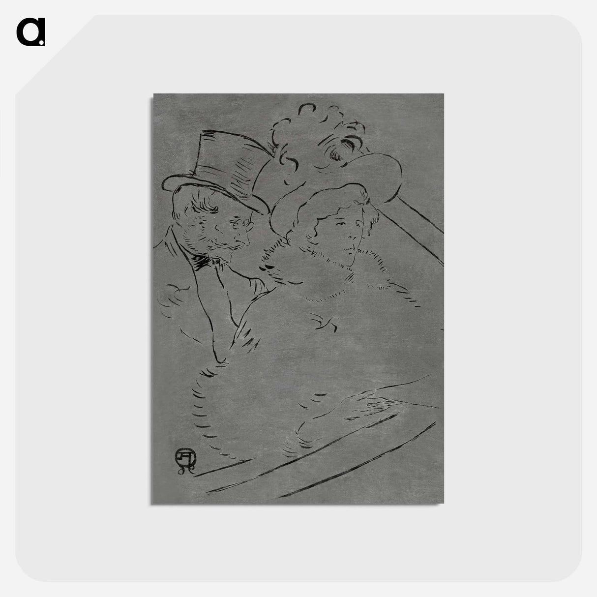 アートポストカード-At the Concert - アンリ ド トゥールーズ ロートレック Postcard.