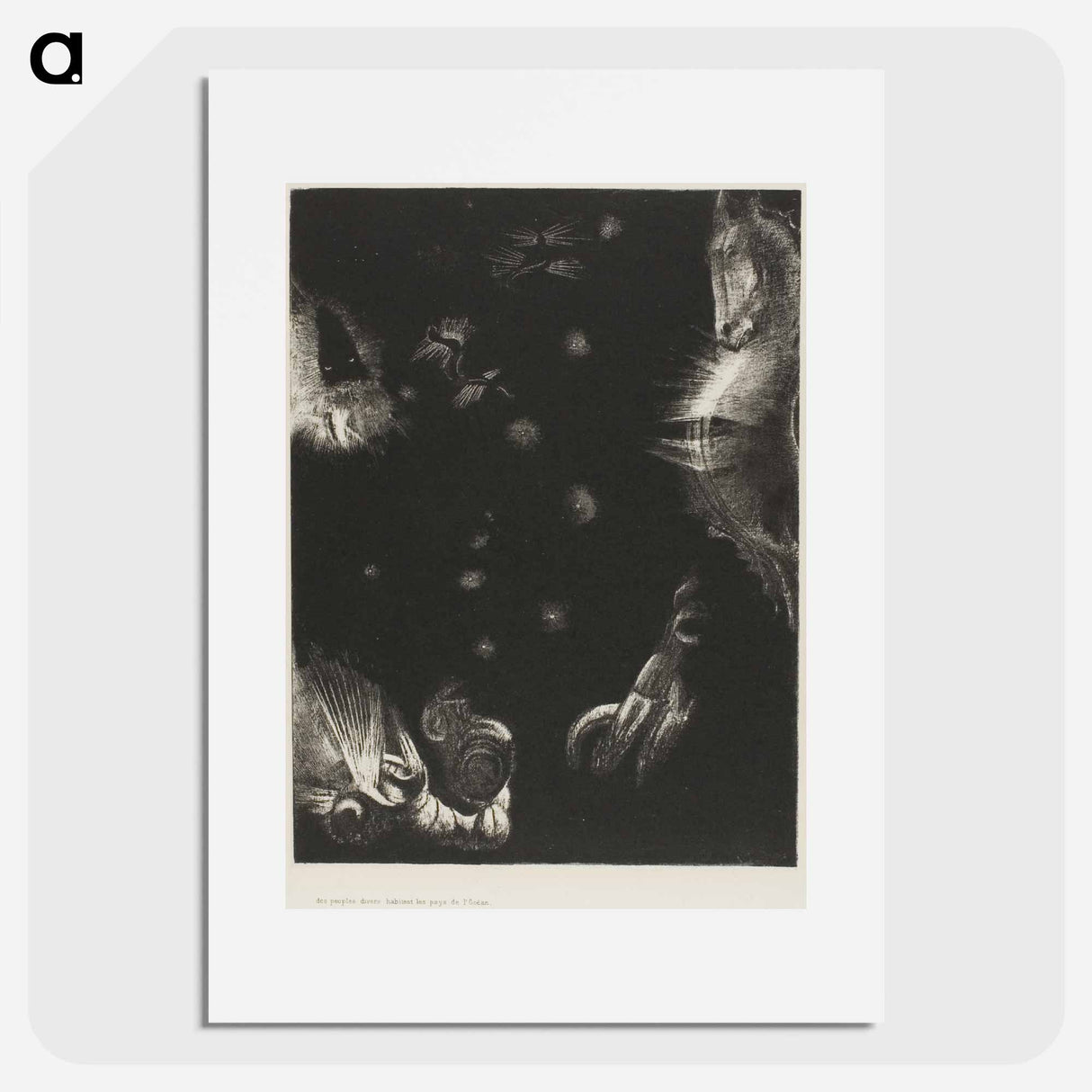 Different Peoples Inhabit the Countries of the Ocean, plate 23 of 24 - オディロン ルドン Poster.