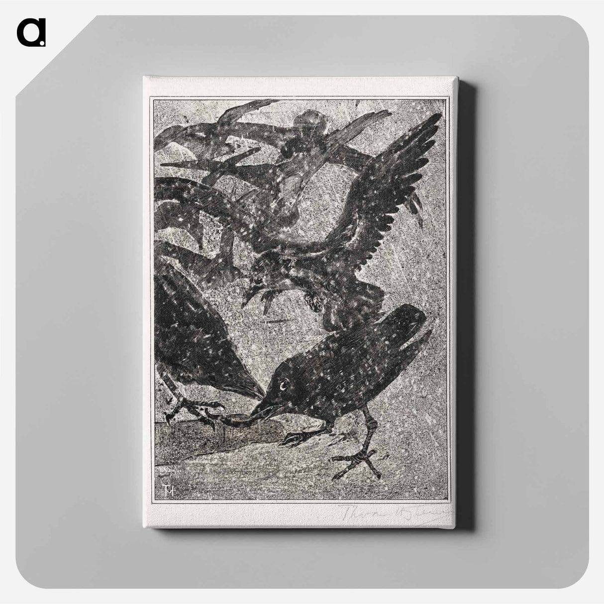 Kraaien in de sneeuw - Theo van Hoytema Canvas.