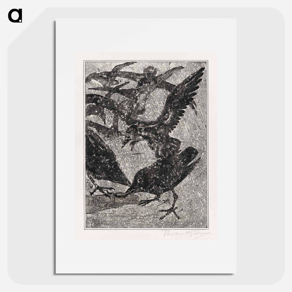 Kraaien in de sneeuw - Theo van Hoytema Poster.