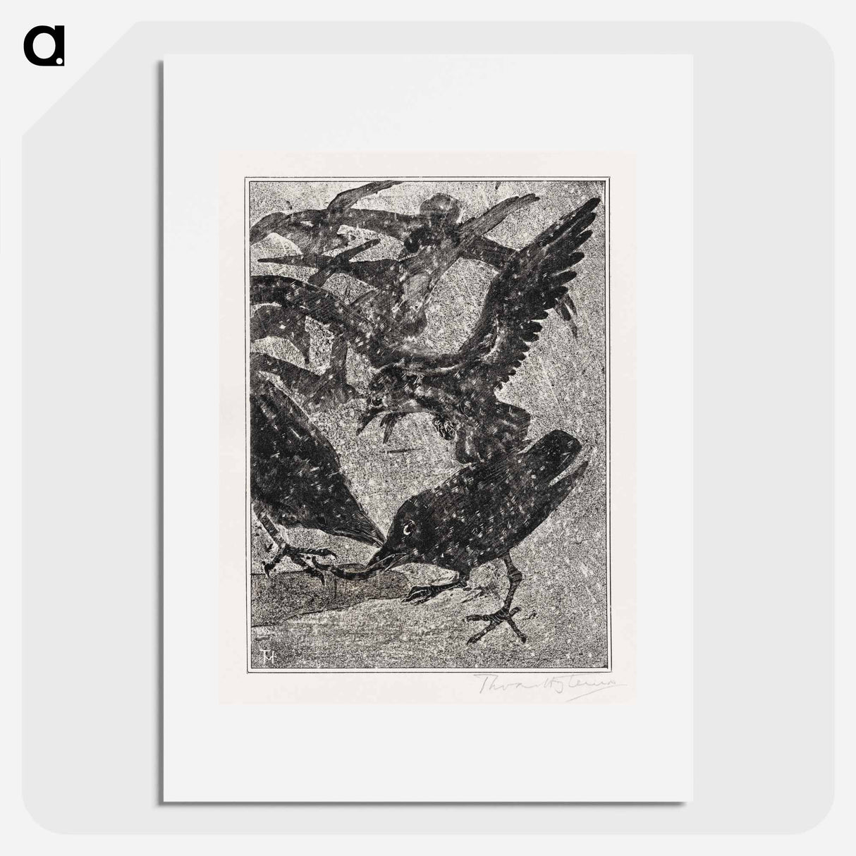 Kraaien in de sneeuw - Theo van Hoytema Poster.