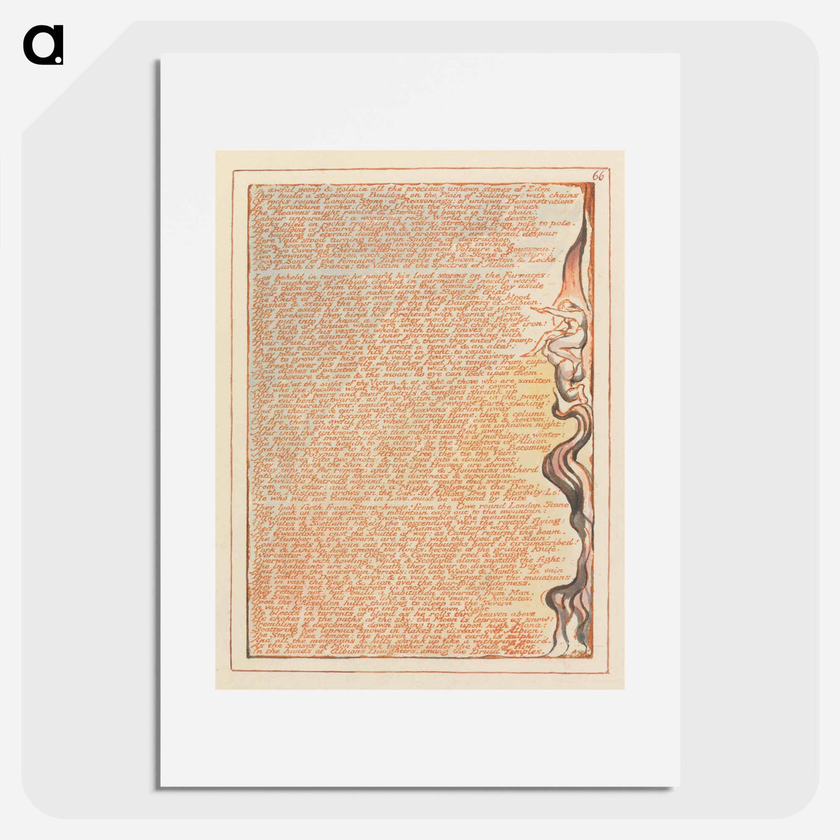 Jerusalem, Plate 66, "In awful pomp & gold...." - William Blake Poster.