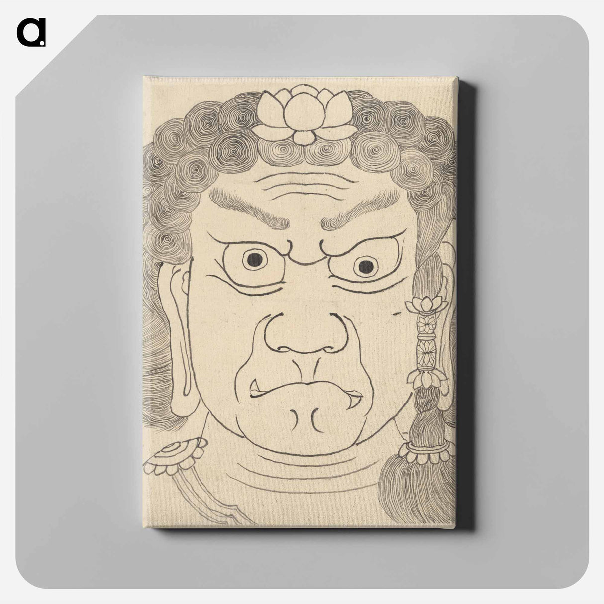 アートパネル-Mask of Fudō Myōō - 葛飾 北斎 Canvas.