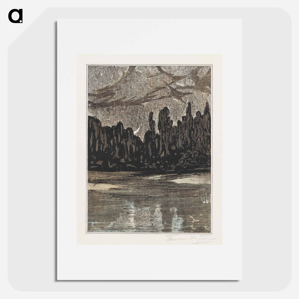 Nachtelijk landschap with trekking - Theo van Hoytema Poster.