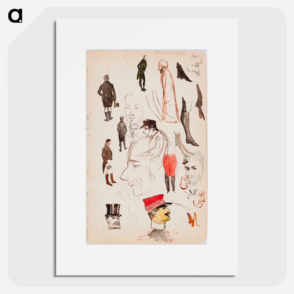 アートポスター-(unknown) part of a sketchbook - アルバート エーデルフェルト Poster.