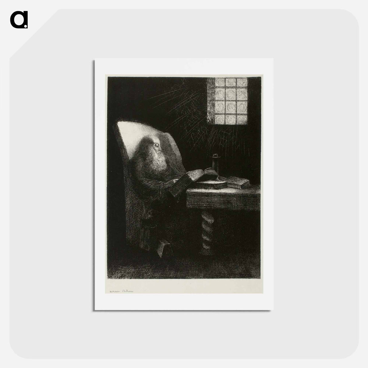 アートポストカード-The Reader - オディロン ルドン Postcard.