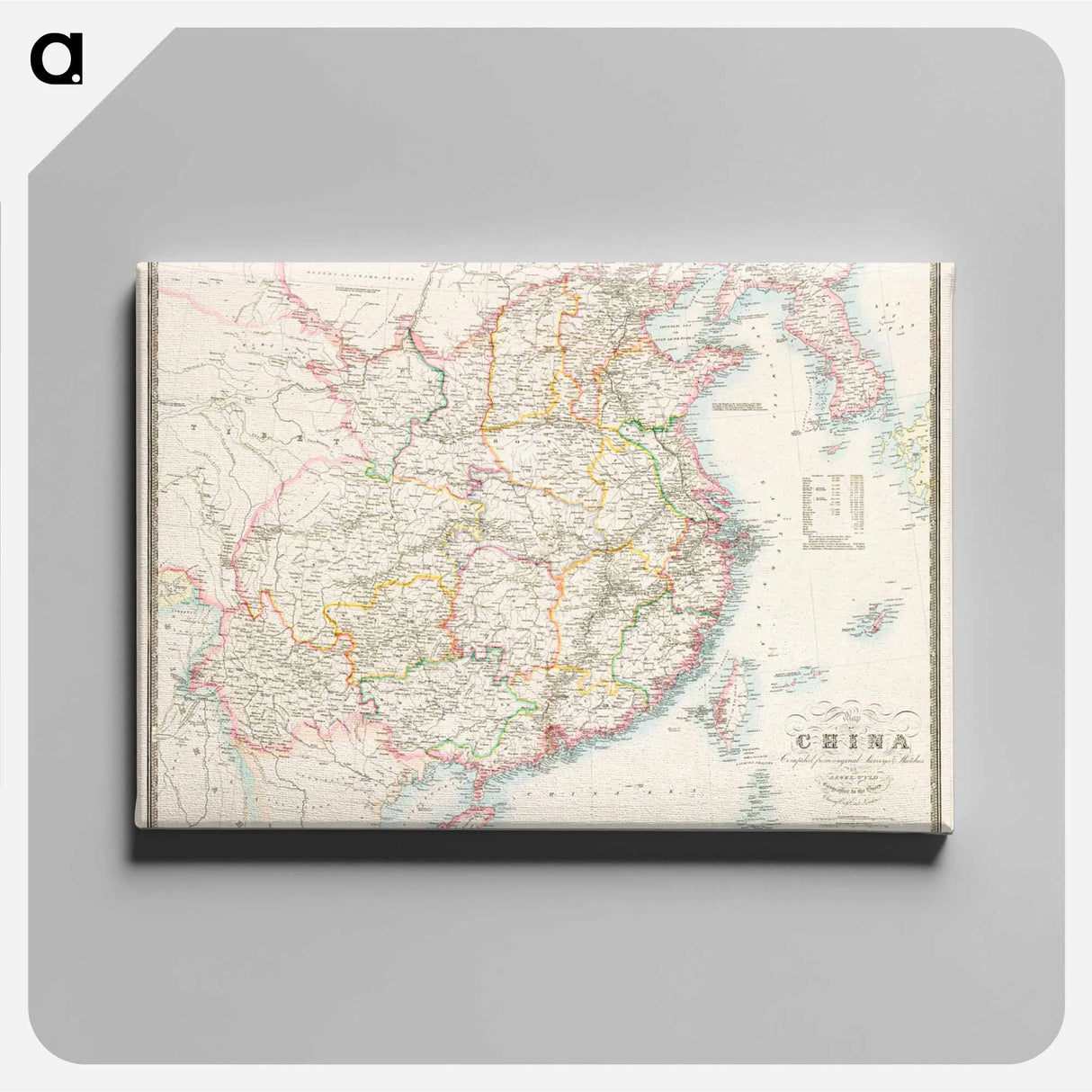 Map of China - アンティーク地図 Canvas.