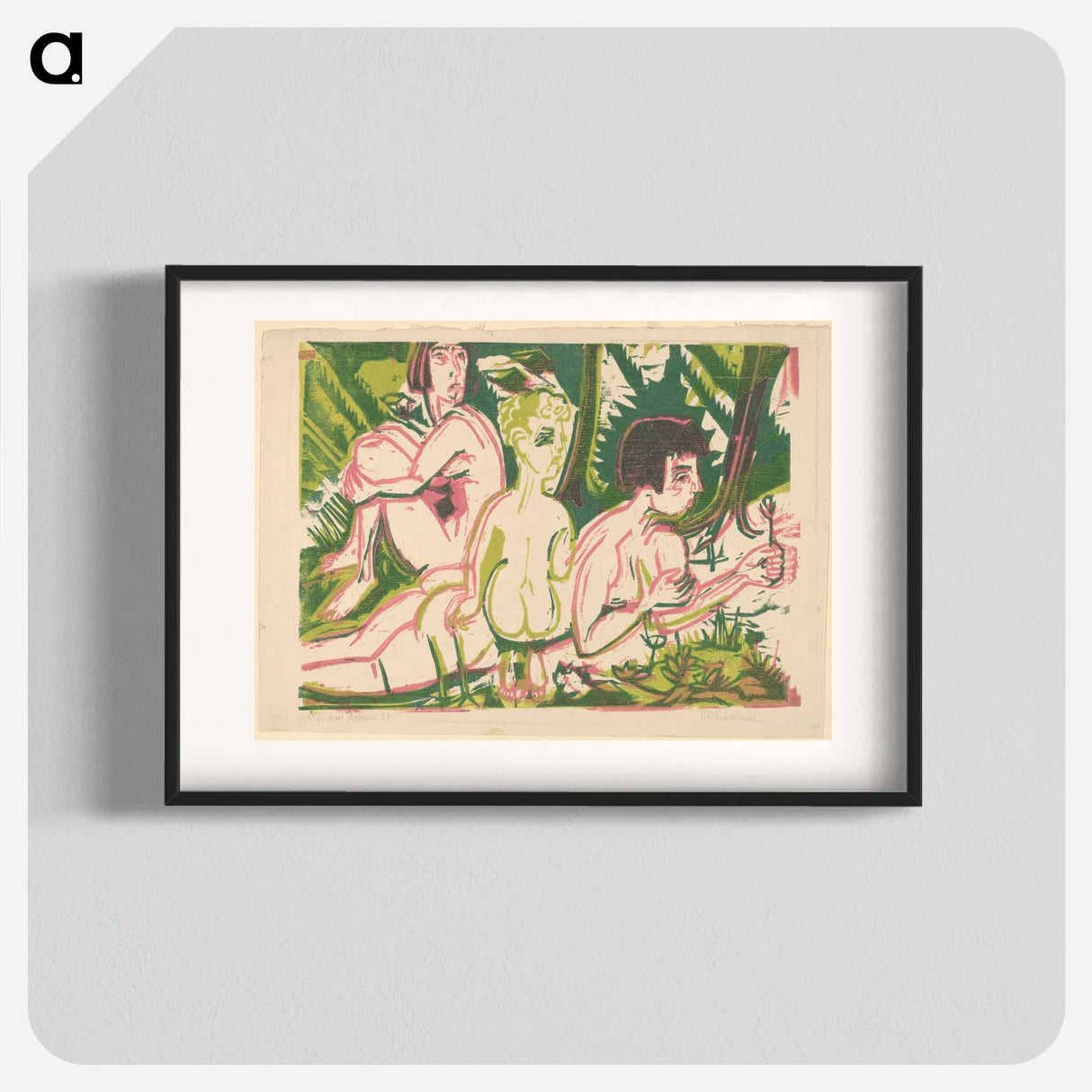 Nude Women with a Child in the Forest - Ernst Ludwig Kirchner Poster.