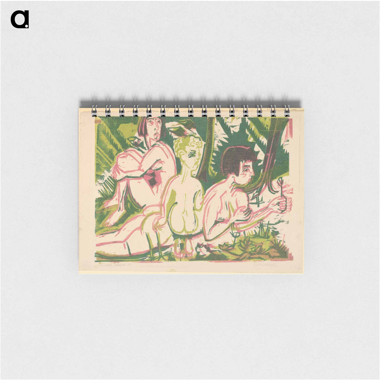 Nude Women with a Child in the Forest - エルンスト ルートヴィヒ キルヒナー Memo.
