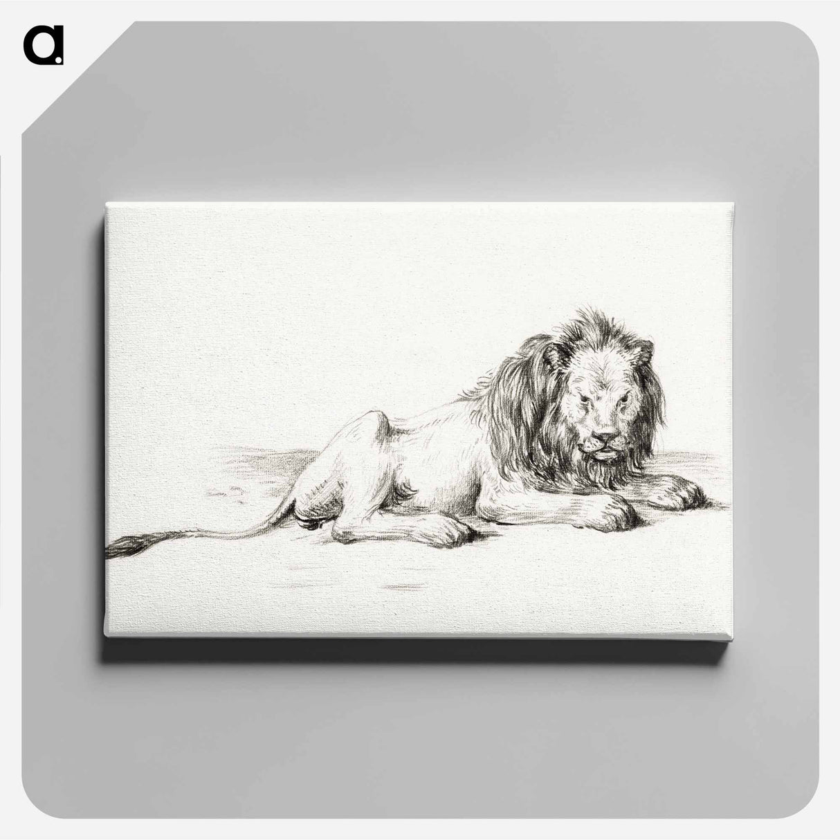 アートパネル-Lying lion - ジャン ベルナール Canvas.