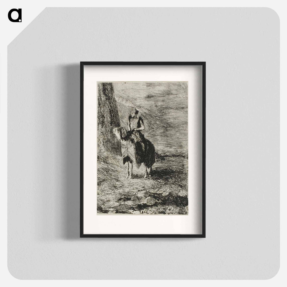 Horseman Waiting - オディロン ルドン Poster.