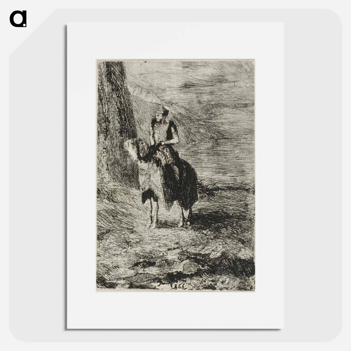Horseman Waiting - オディロン ルドン Poster.