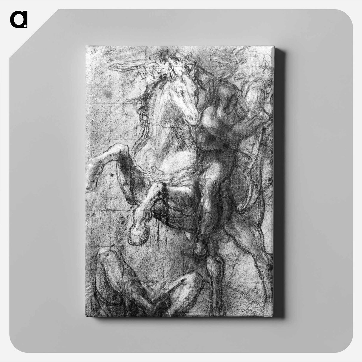 アートパネル-Cavalier over a fallen adversary - ティツィアーノ ヴェチェッリオ Canvas.