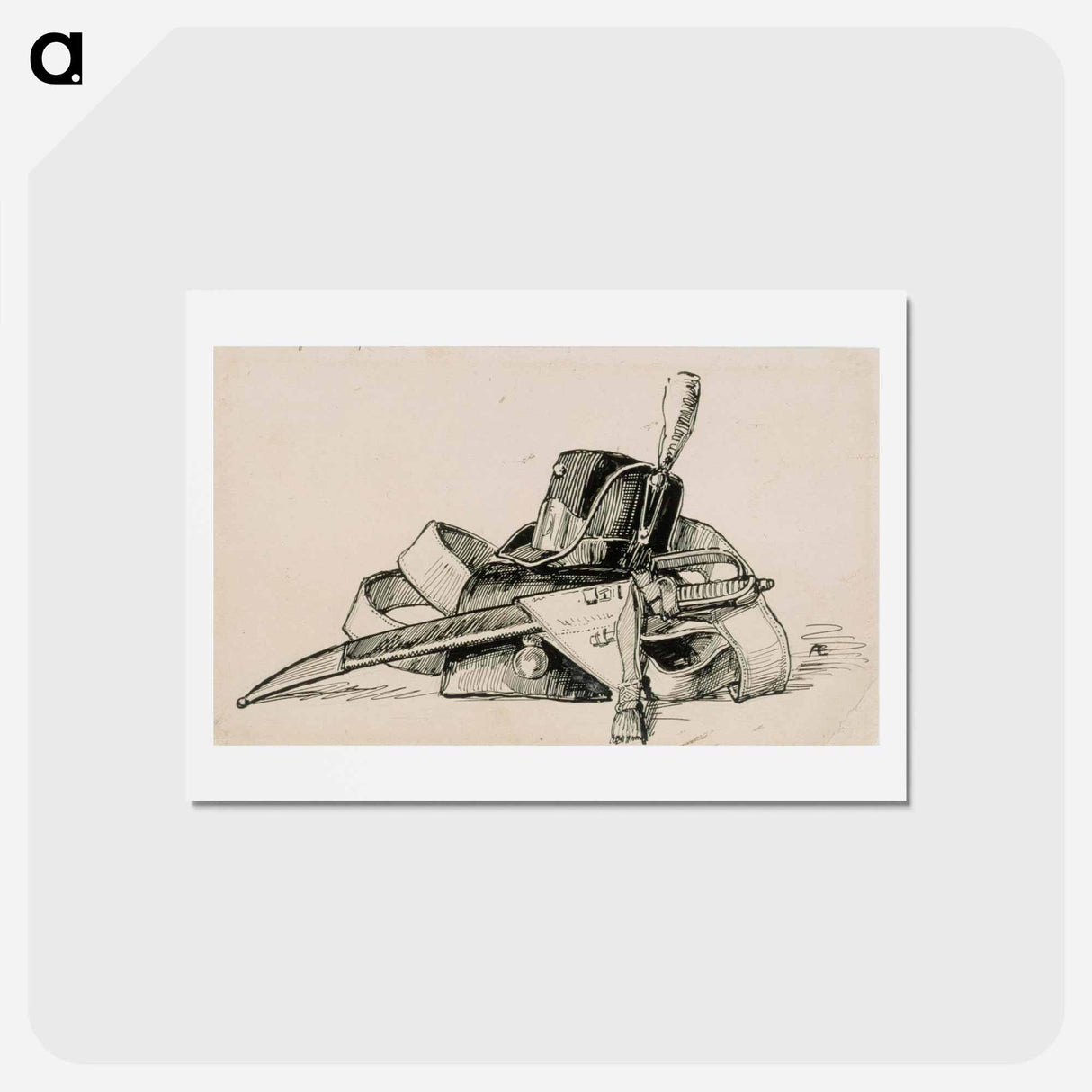 Closing vignette for poem number fifteen stolt - アルバート エーデルフェルト Postcard.