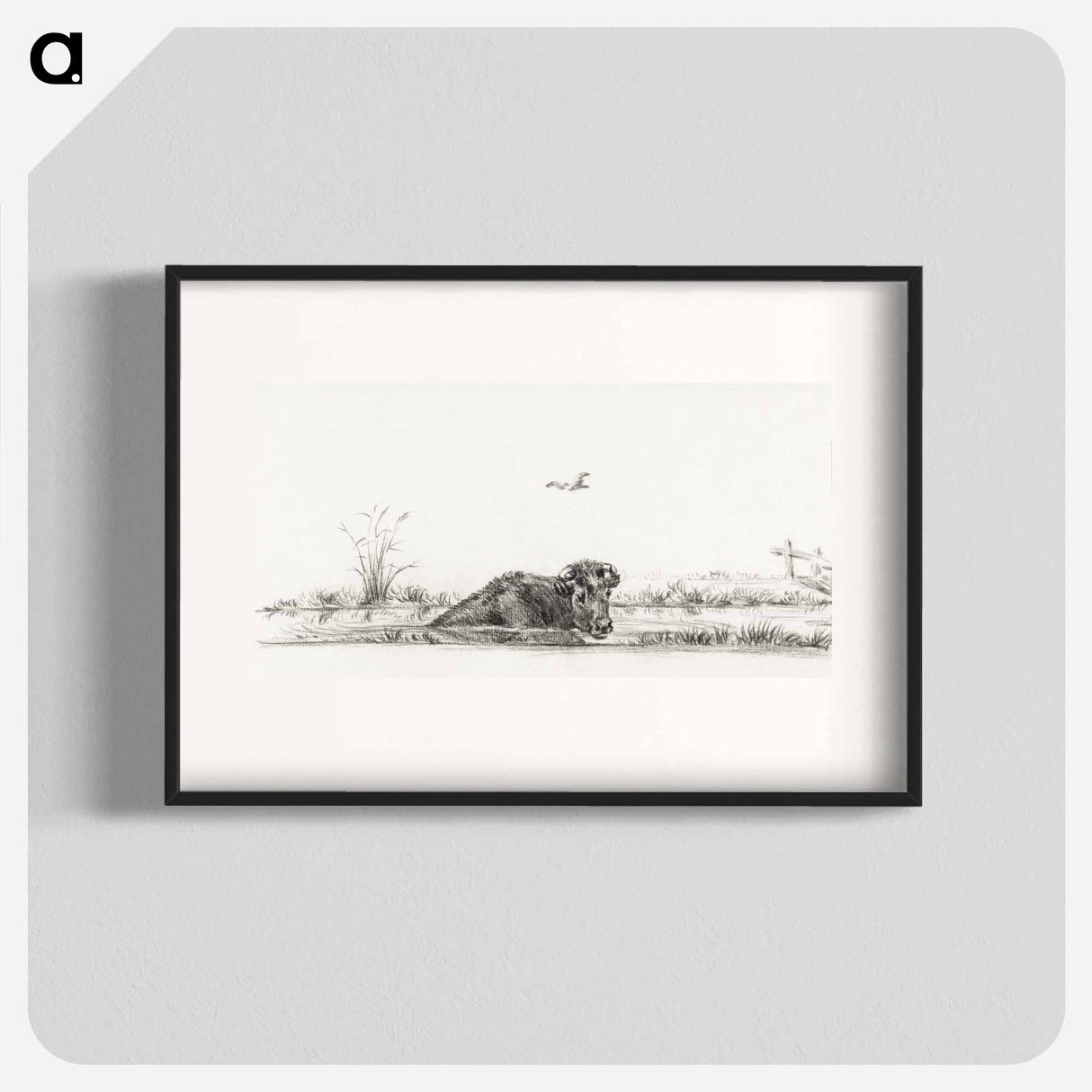 Cow in the water - Jean Bernard Poster.