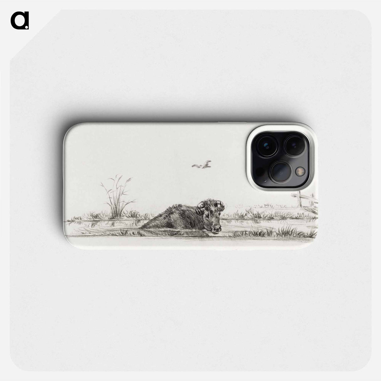 Cow in the water - Jean Bernard Phone Case.