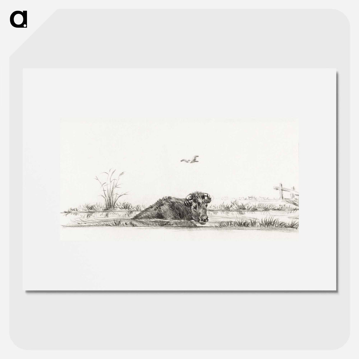 Cow in the water - Jean Bernard Poster.