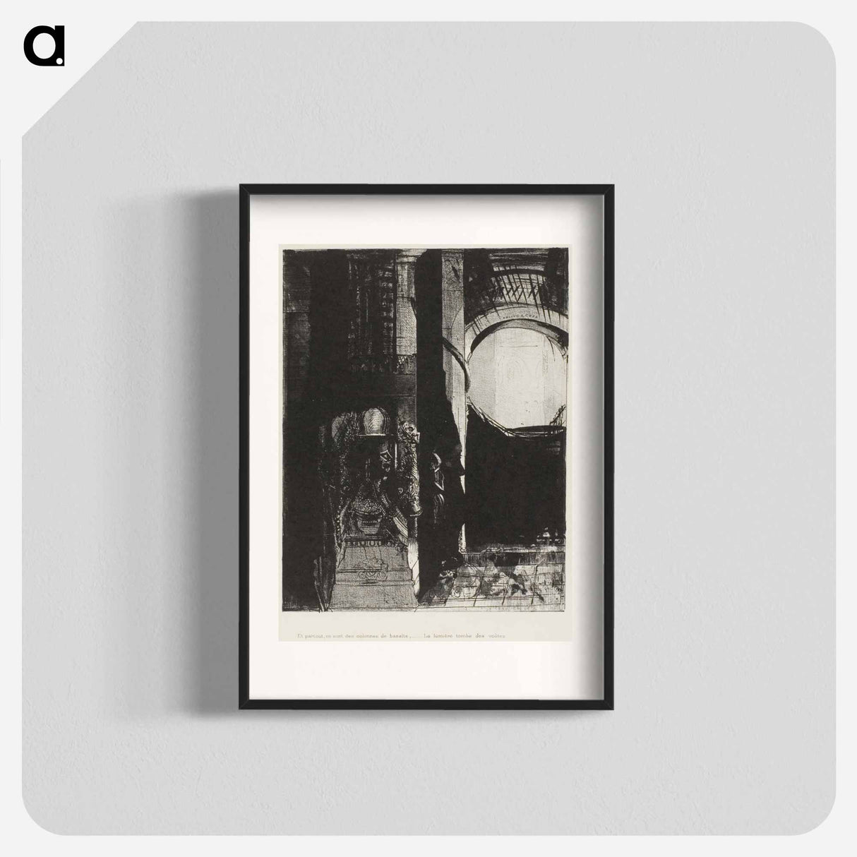And On Every Side Are Columns of Basalt,...the Light Falls From the Vaulted Roof - オディロン ルドン Poster.
