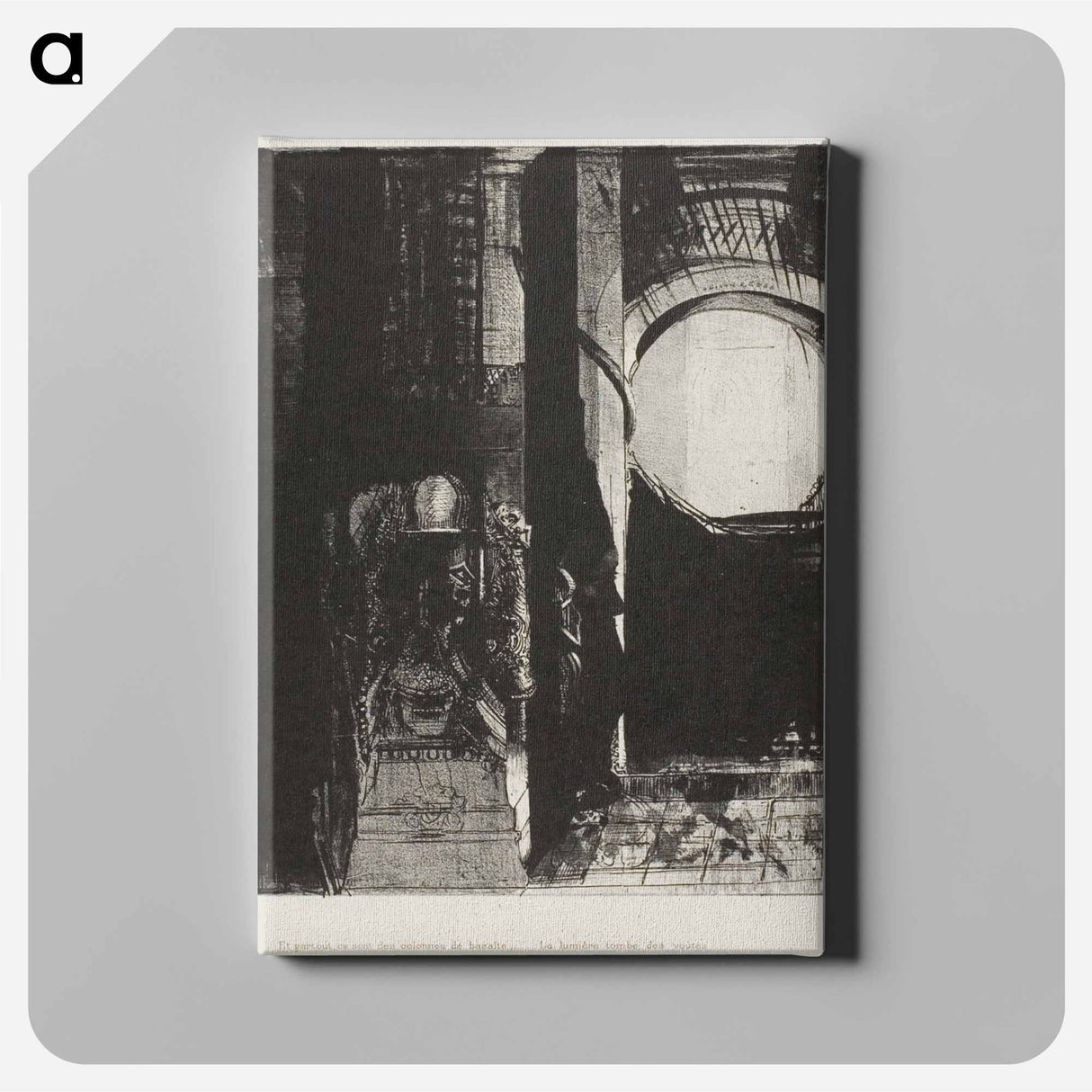 And On Every Side Are Columns of Basalt,...the Light Falls From the Vaulted Roof - オディロン ルドン Canvas.