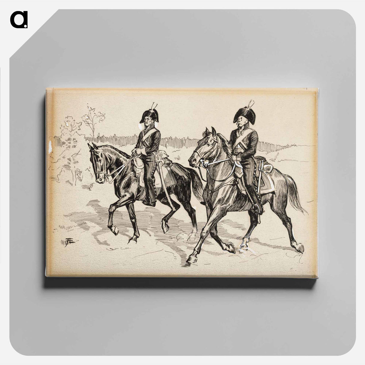 Kaksi rakuunaa -runon alkuvinjetti - アルバート エーデルフェルト Canvas.