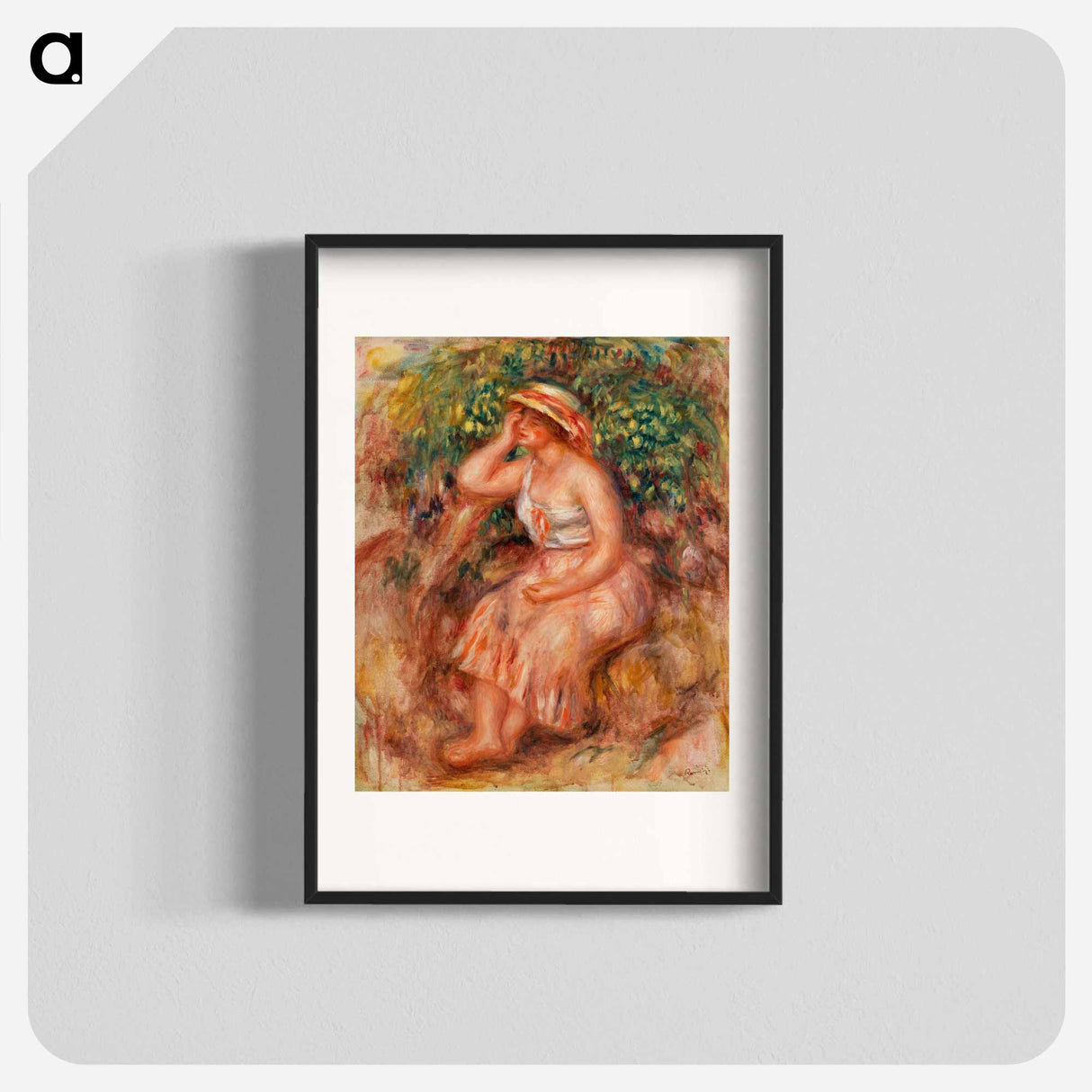 Woman Daydreaming (Rêveuse) - Pierre-Auguste Renoir Poster.