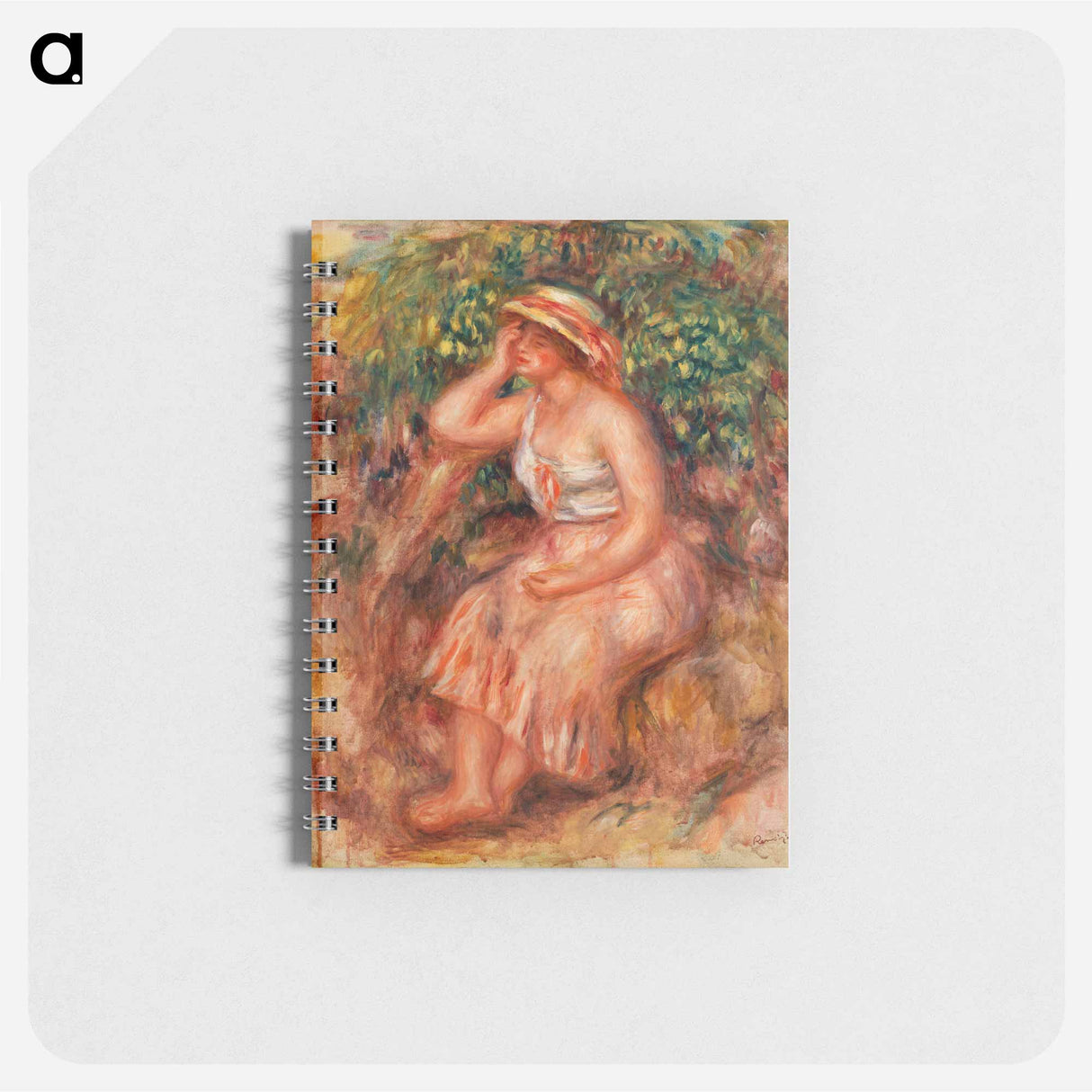 Woman Daydreaming (Rêveuse) - ピエール オーギュスト ルノワール Memo.