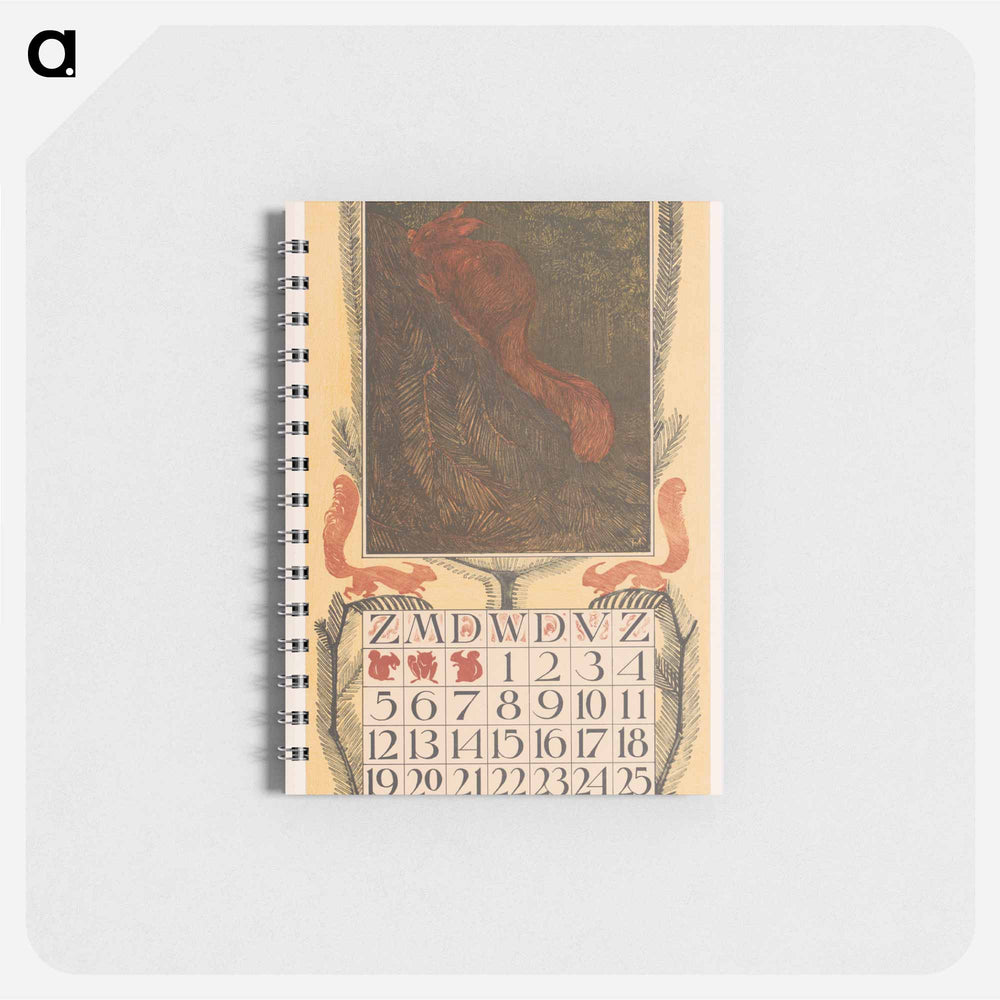 Kalenderblad juli met een eekhoorn - テオ ヴァン ホイテマ Memo.