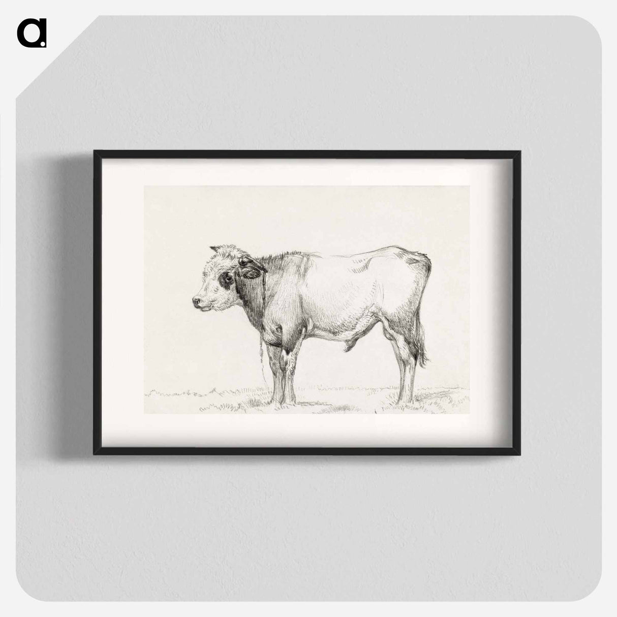 Standing young bull - Jean Bernard Poster.