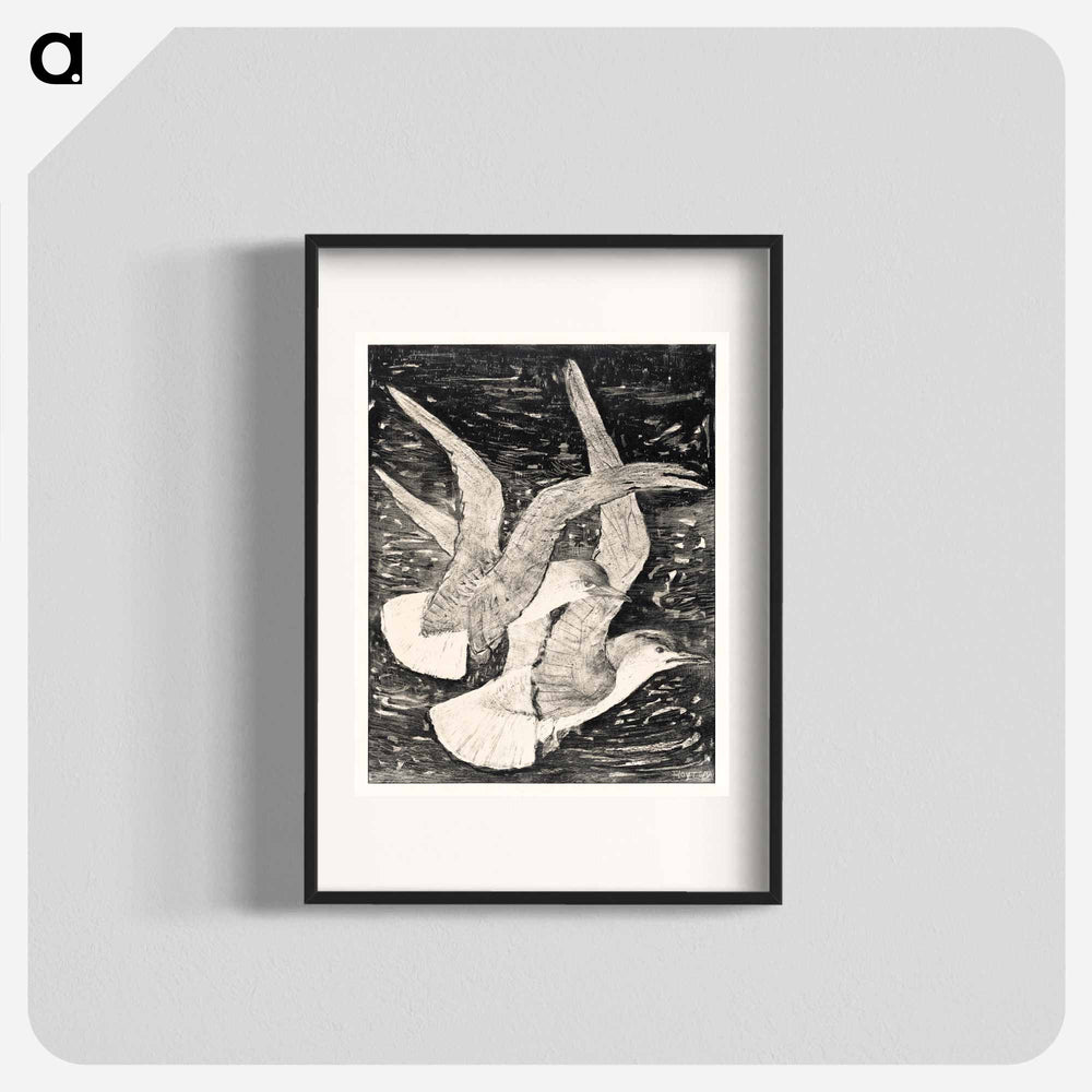 Twee vliegende meeuwen - Theo van Hoytema Poster.